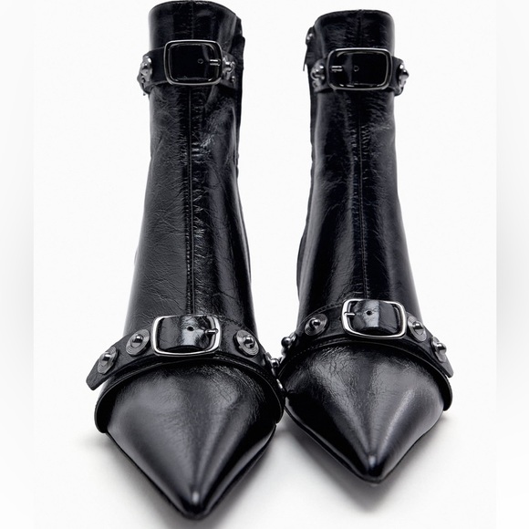 Zara Shoes - Zara genuine leather leather studded ankle boots. Missing 1 stud.